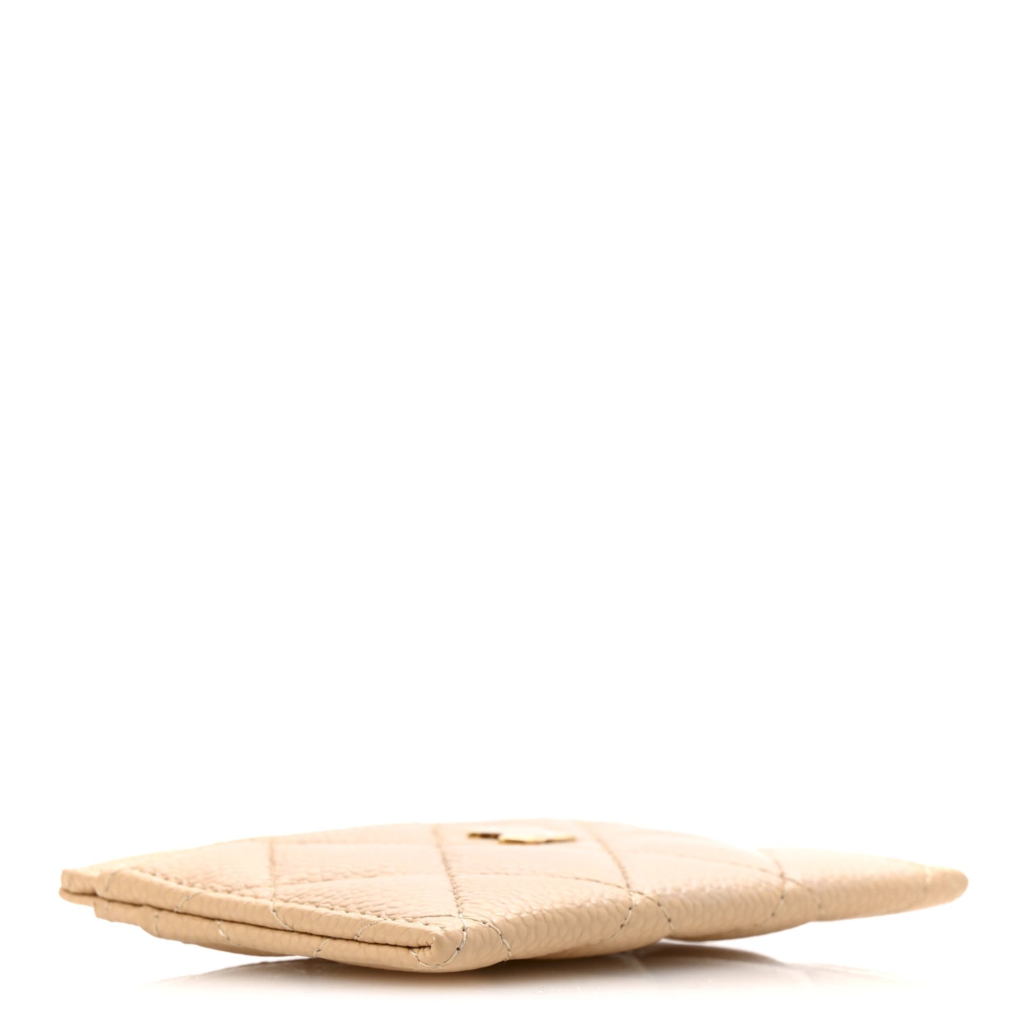 Caviar Quilted Card Holder Beige