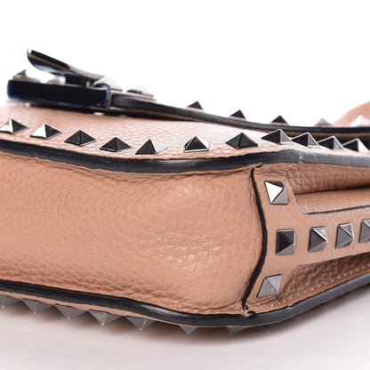Valentino Garavani Pebbled Calfskin Rockstud Shoulder Flap Messenger Bag Soft Noisette 9 of 10