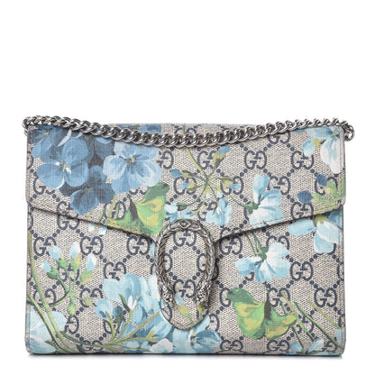 Gucci GG Supreme Monogram Blooms Mini Dionysus Chain Wallet Beige Blue Navy Vintage Blue 1 of 11