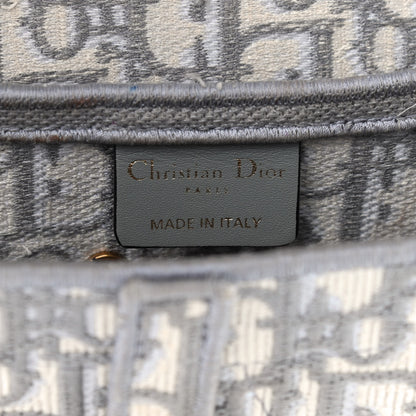 Christian Dior Oblique Embroidered Saddle Bag Gray 6 of 9