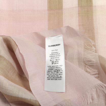 Burberry Silk Wool Gauze Giant Check Scarf Pink 3 of 3