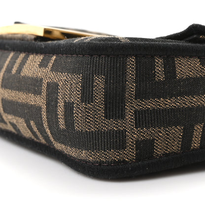 Fendi Fabric Jacquard FF 1974 Mini Baguette Tobacco Moro Black 10 of 10