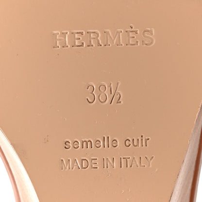 Hermes Calfskin Legend Wedge Sandals 38.5 Gold 7 of 9