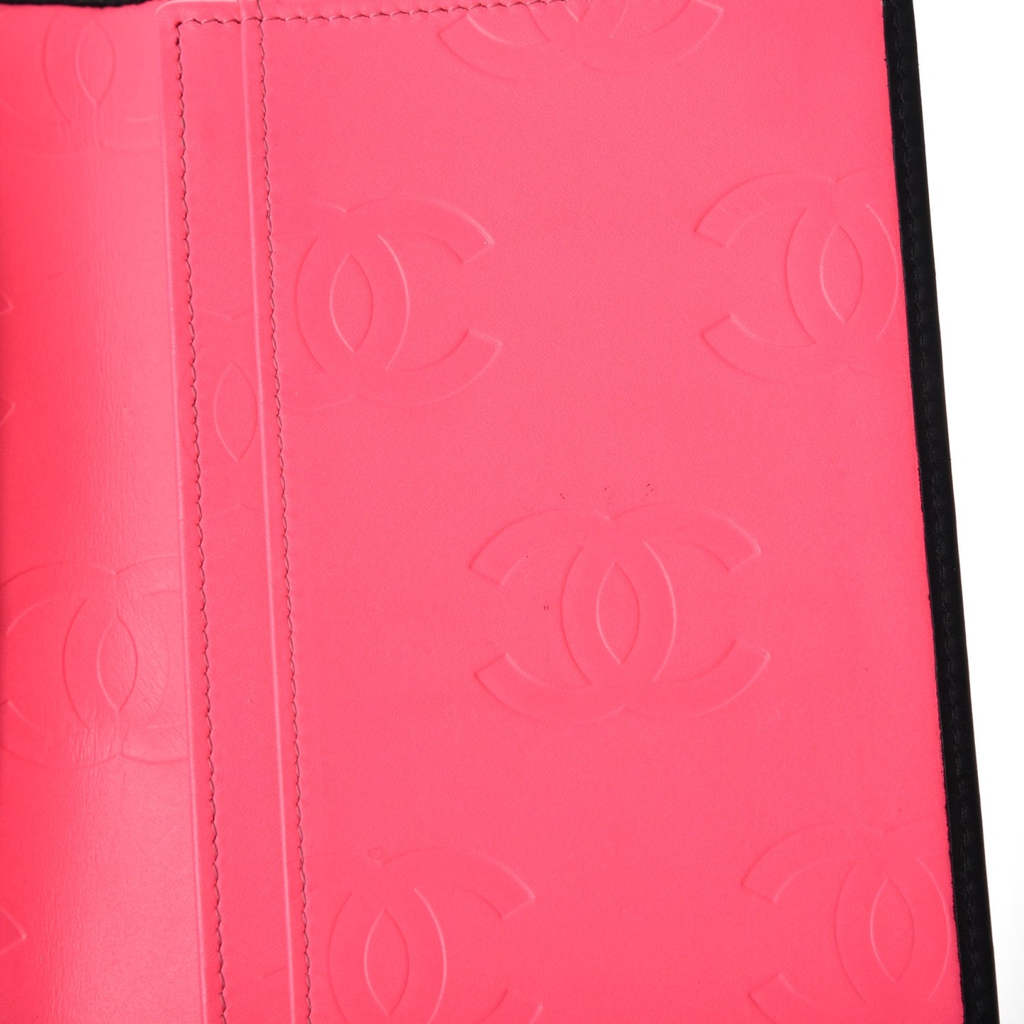 Calfskin Quilted Cambon Yen Wallet Black