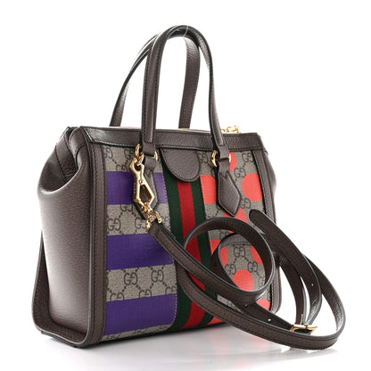 Gucci GG Supreme Monogram Equestrian Web Small Ophidia Tote Bag Beige Multicolor New Acero 3 of 10