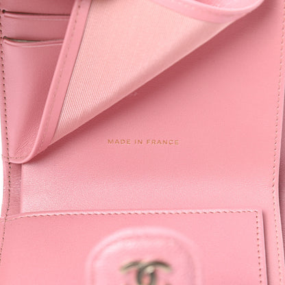 Chanel Iridescent Caviar Quilted Compact Flap Wallet Pink 7 of 9