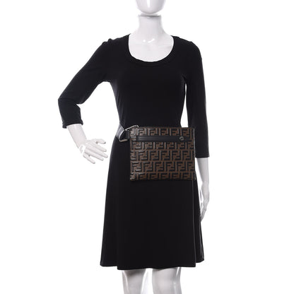 Fendi Vitello Century Bi-Color FF 1974 Embossed Messenger Maya Black 2 of 11