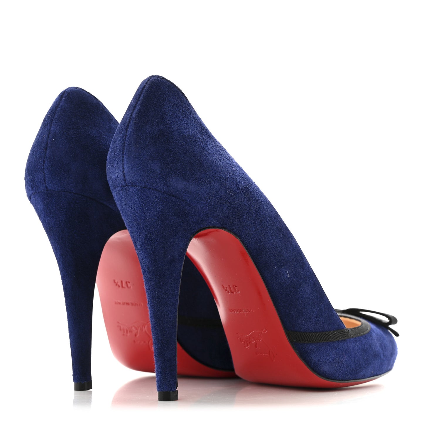 Suede Grosgrain Lavalliere 100 Pumps 37.5 Indigo Black