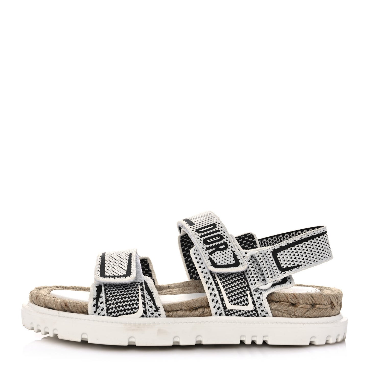 Technical Knit Jute Dioract 10mm Sandals 36 White Black