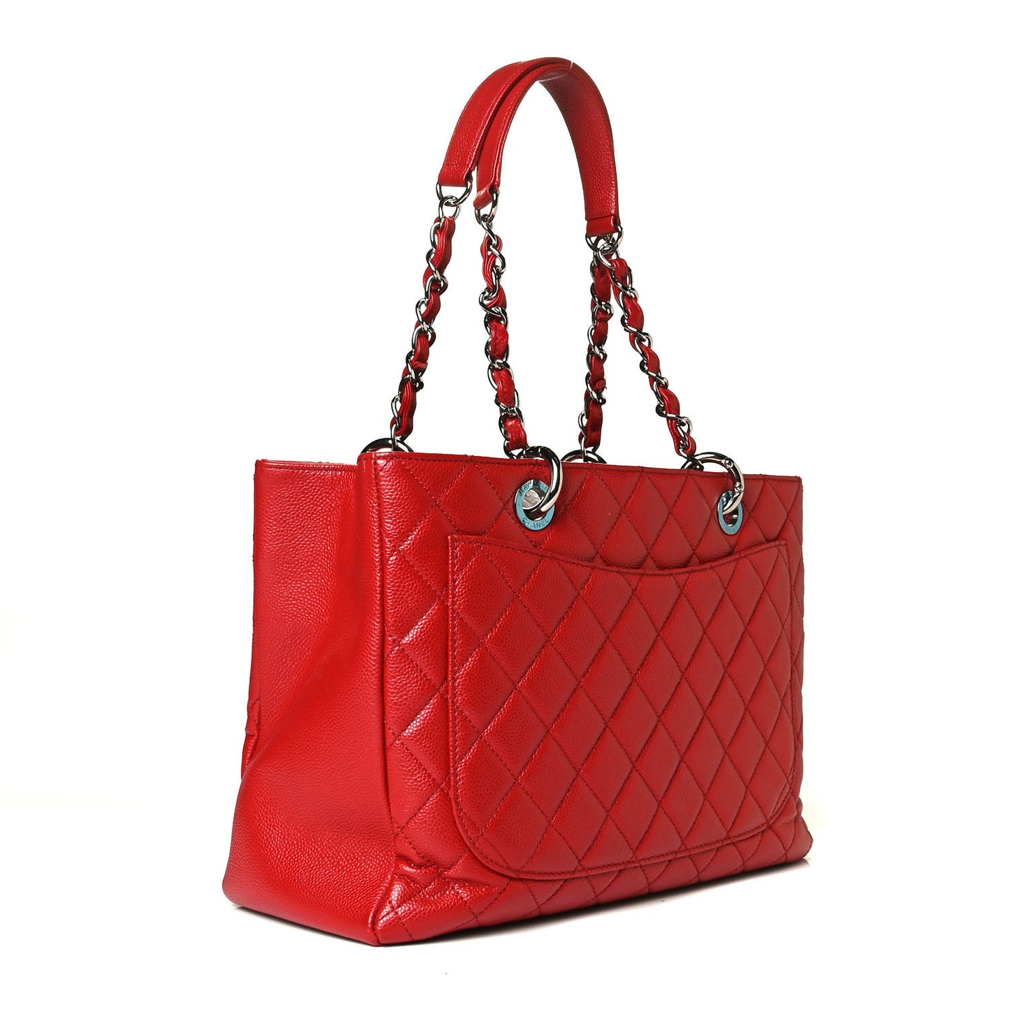 Caviar Quilted Grand Shopping Tote GST Red