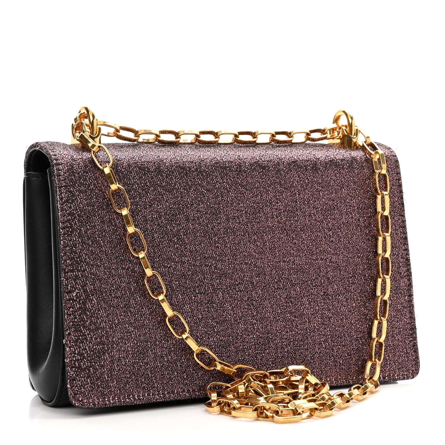 Dolce & Gabbana Lame Soft Nappa DG Girls Shoulder Bag Rosa Black 3 of 9
