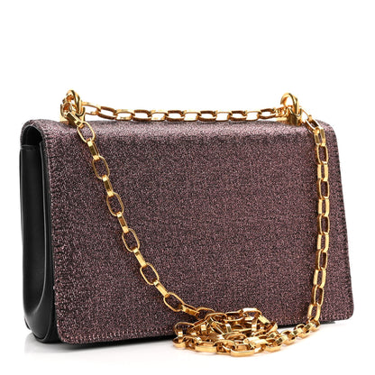 Dolce & Gabbana Lame Soft Nappa DG Girls Shoulder Bag Rosa Black 3 of 9