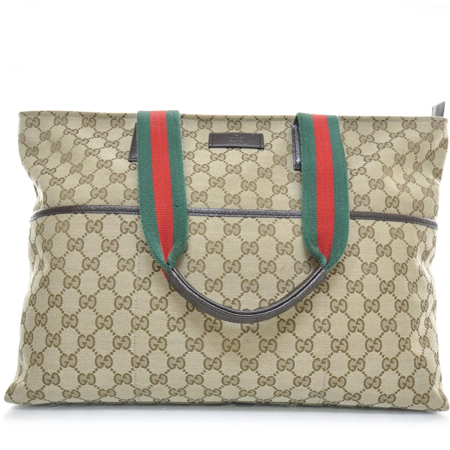 Monogram Web Large Diaper Tote Brown