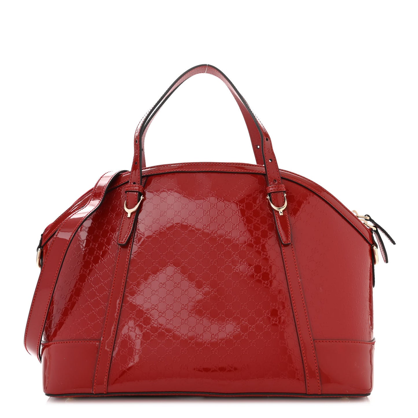 Patent Microguccissima Medium Nice Top Handle Dome Bag Rose Bed