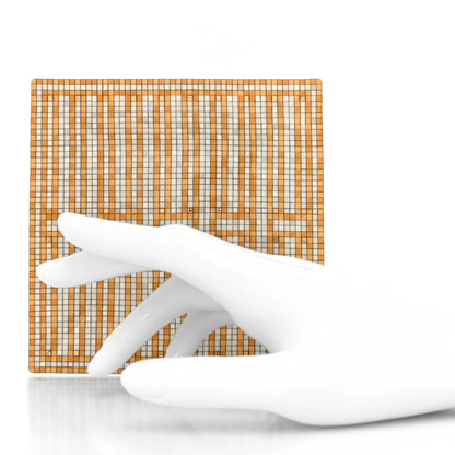 Hermes Porcelain Mosaique au 24 Square Plate N°2 Gold 2 of 7