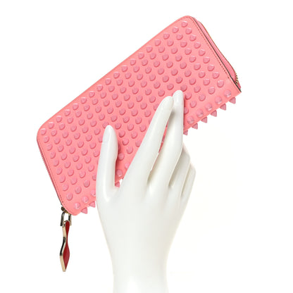 Christian Louboutin Calfskin Panettone Spiked Zip Around Wallet Pink 2 of 8