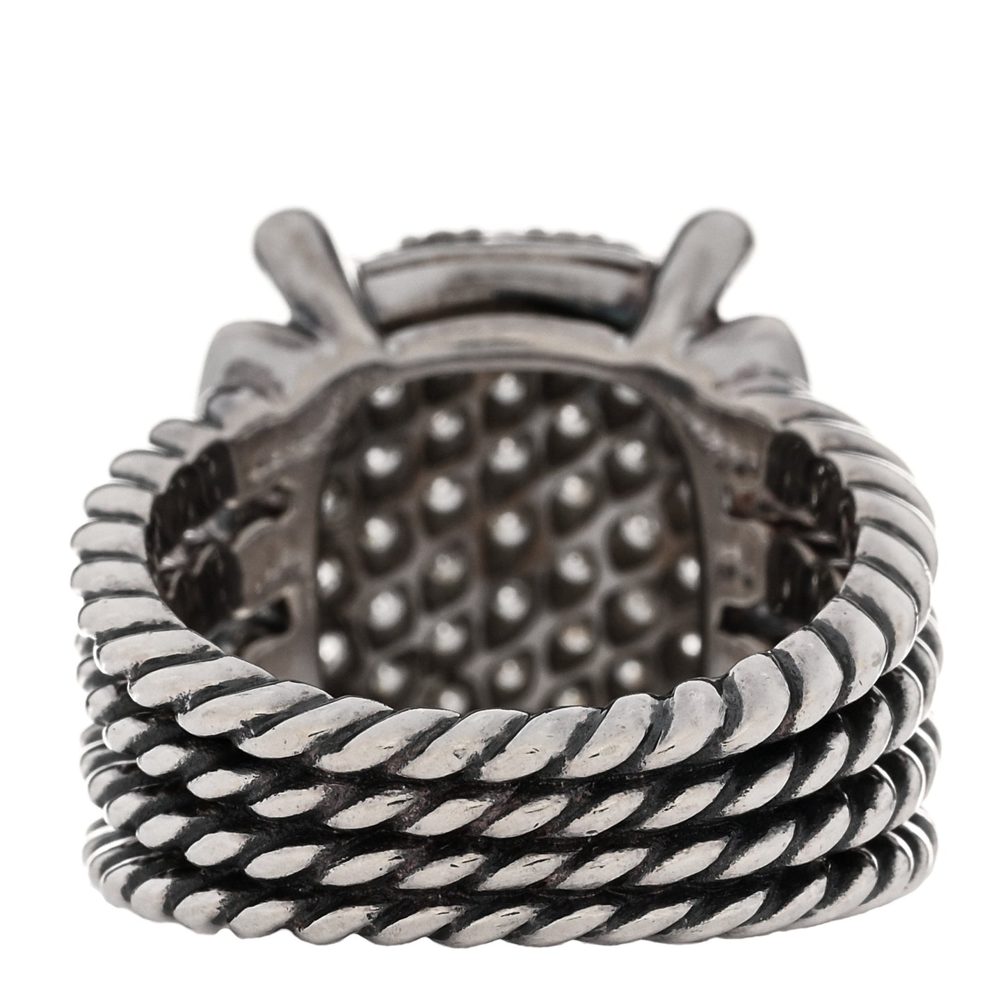 Sterling Silver Diamond 16mm Wheaton Ring 51 5.75