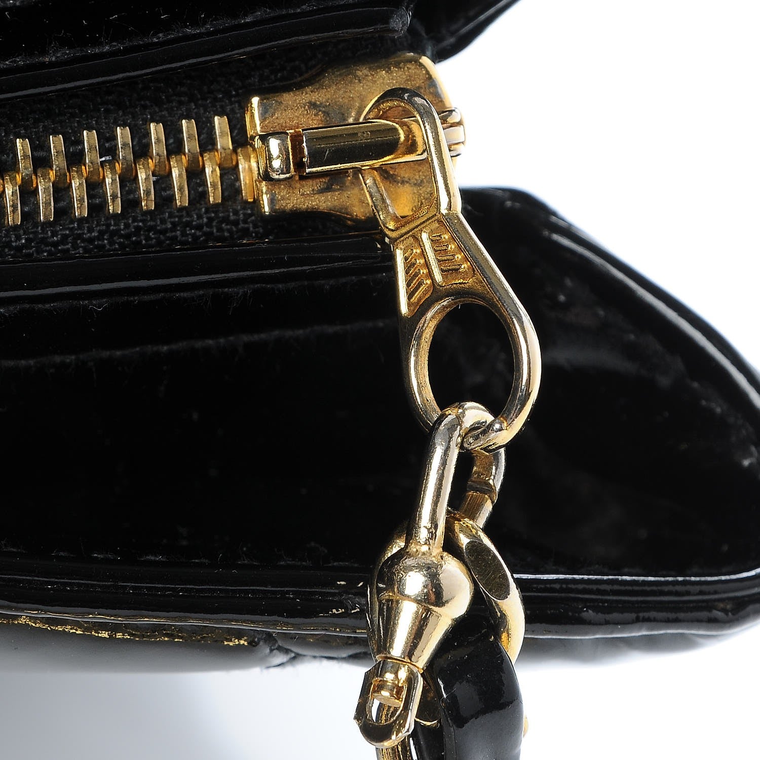 Chanel Patent Quilted Shoulder Bag Black 6 of 13