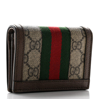Gucci GG Supreme Monogram Web Ophidia Card Case Beige New Acero 3 of 11