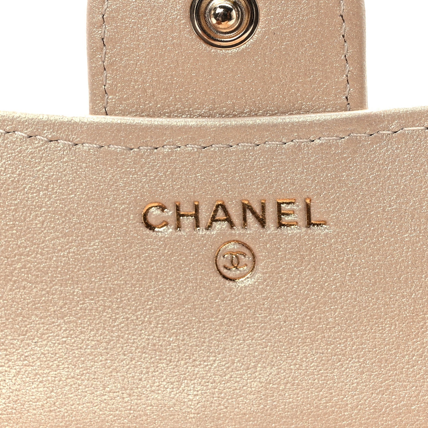 Chanel Iridescent Calfskin Quilted Compact Flap Wallet Beige 6 of 9
