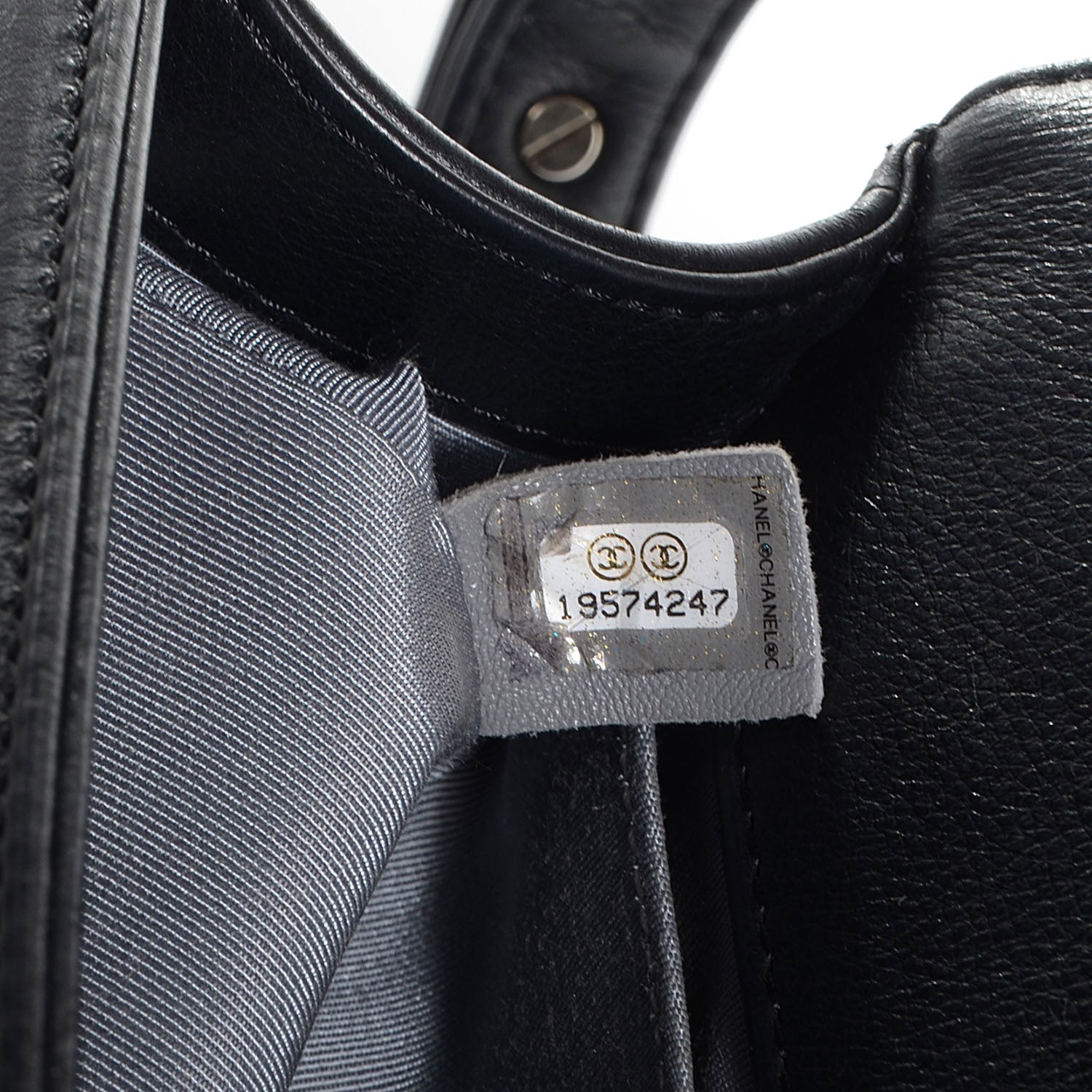 Chanel Metallic Calfskin Quilted Medium Boy Flap Black 9 of 9
