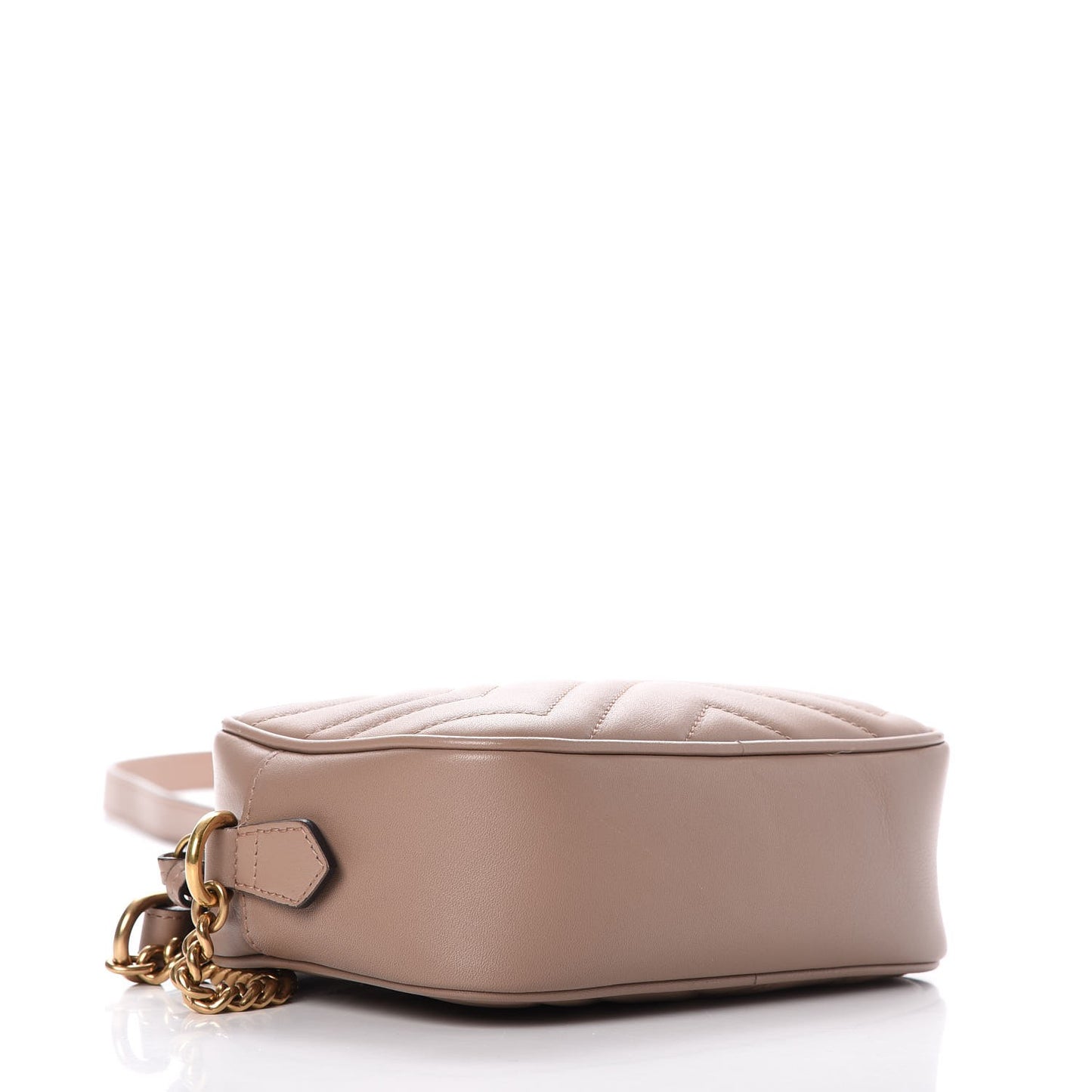 Calfskin Matelasse Mini GG Marmont Chain Shoulder Bag Nude