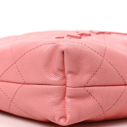 Chanel Shiny Caviar Quilted Mini Chanel 22 Coral 8 of 9