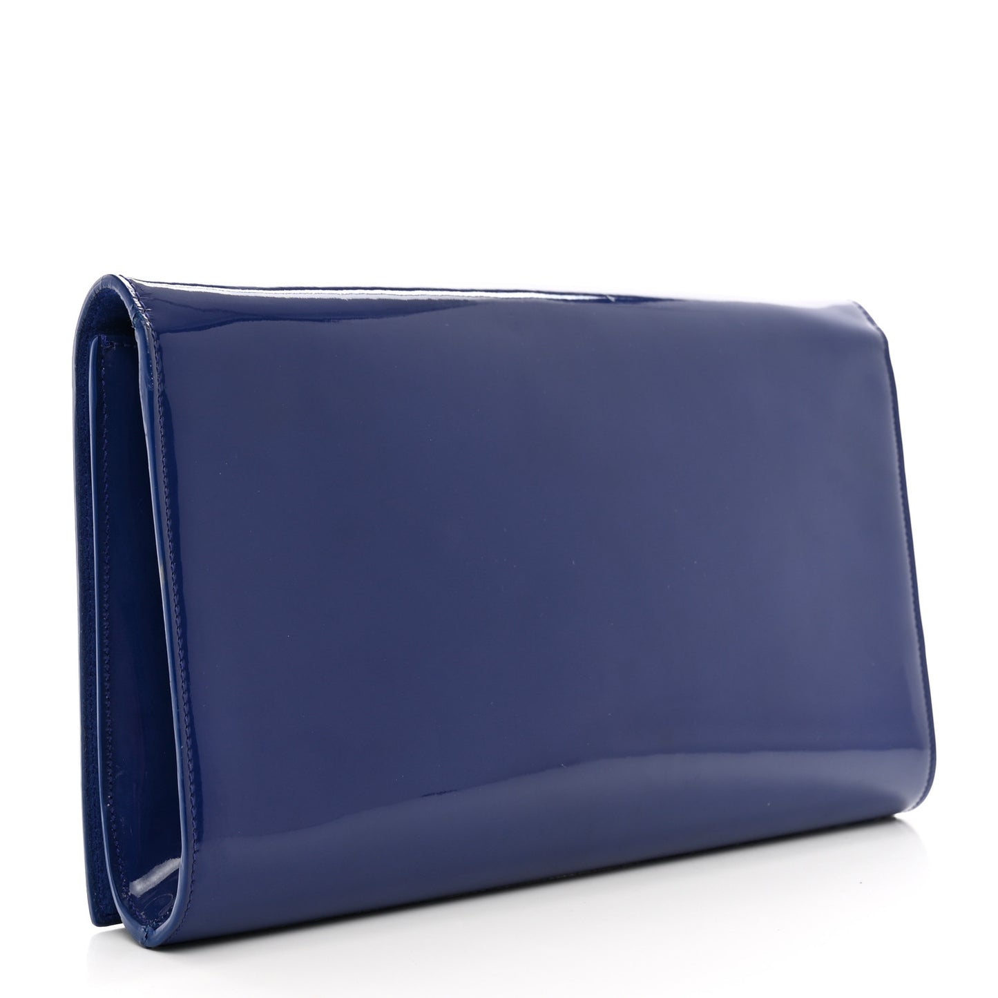 Patent Calfskin Monogram Large Belle De Jour Clutch Royal Blue