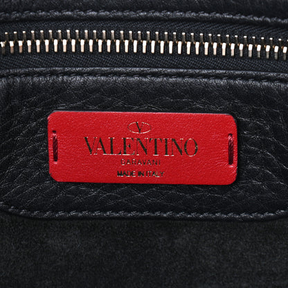 Valentino Garavani Grained Calfskin Rockstud Shoulder Tote Black 6 of 8