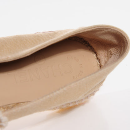 Chanel Toile CC Espadrilles 36 Beige Black 5 of 7