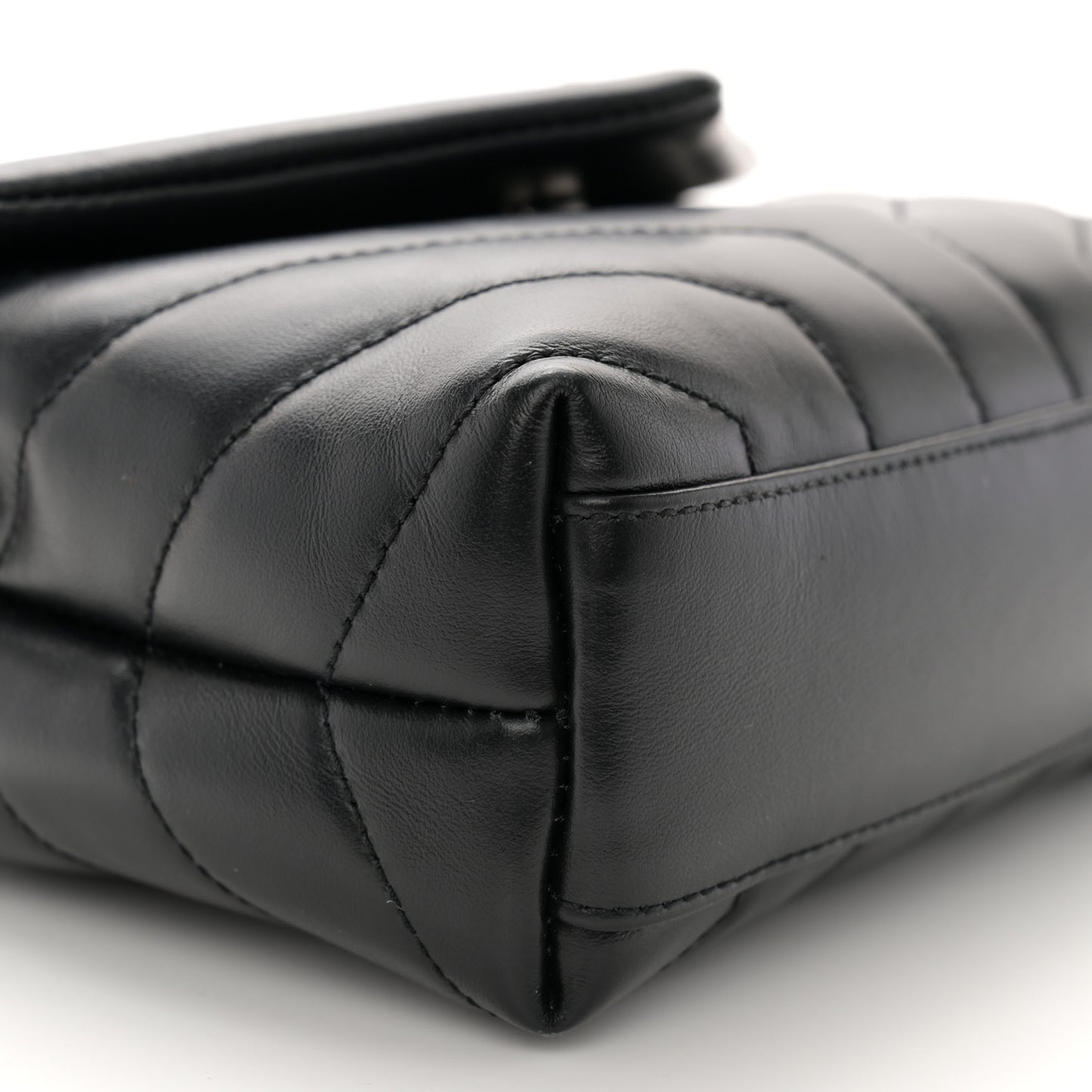Calfskin Y Quilted Monogram Toy Loulou Crossbody Bag Black