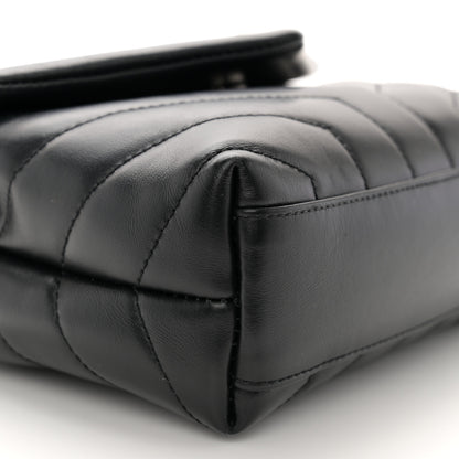 Saint Laurent Calfskin Y Quilted Monogram Toy Loulou Crossbody Bag Black 9 of 11