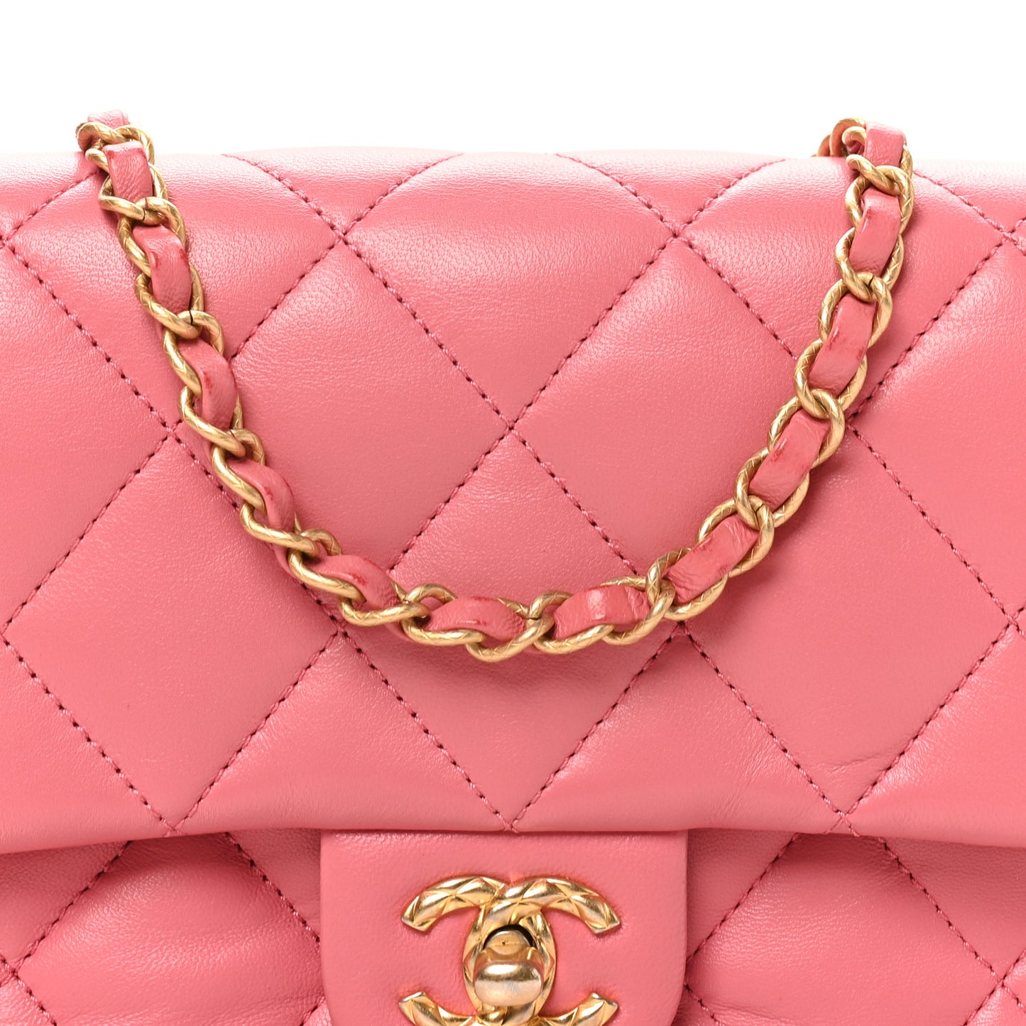 Lambskin Quilted CC Small Dynasty Flap Pink