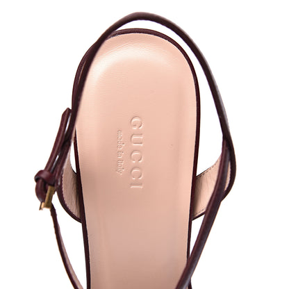 Gucci Lifford Calfskin GG Marmont Ankle Wrap 105mm Sandals 40.5 Vintage Bordeaux 7 of 8