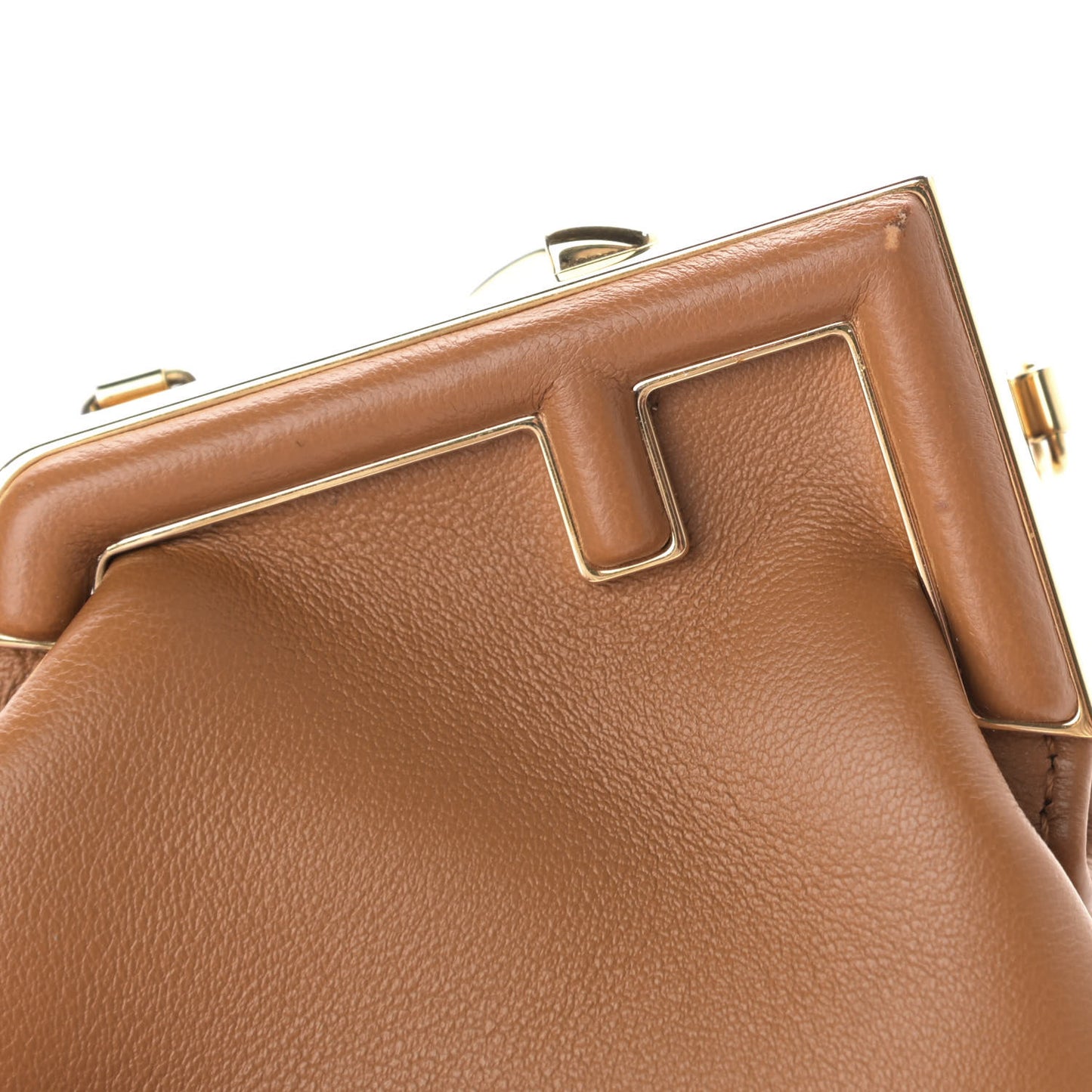 Shiny Nappa Nano Fendi First Bag Charm Caramello