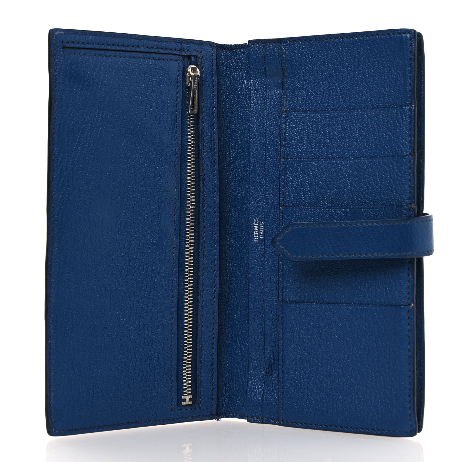 Hermes Chevre Mysore Bearn Gusset Wallet Bleu Agate 6 of 10