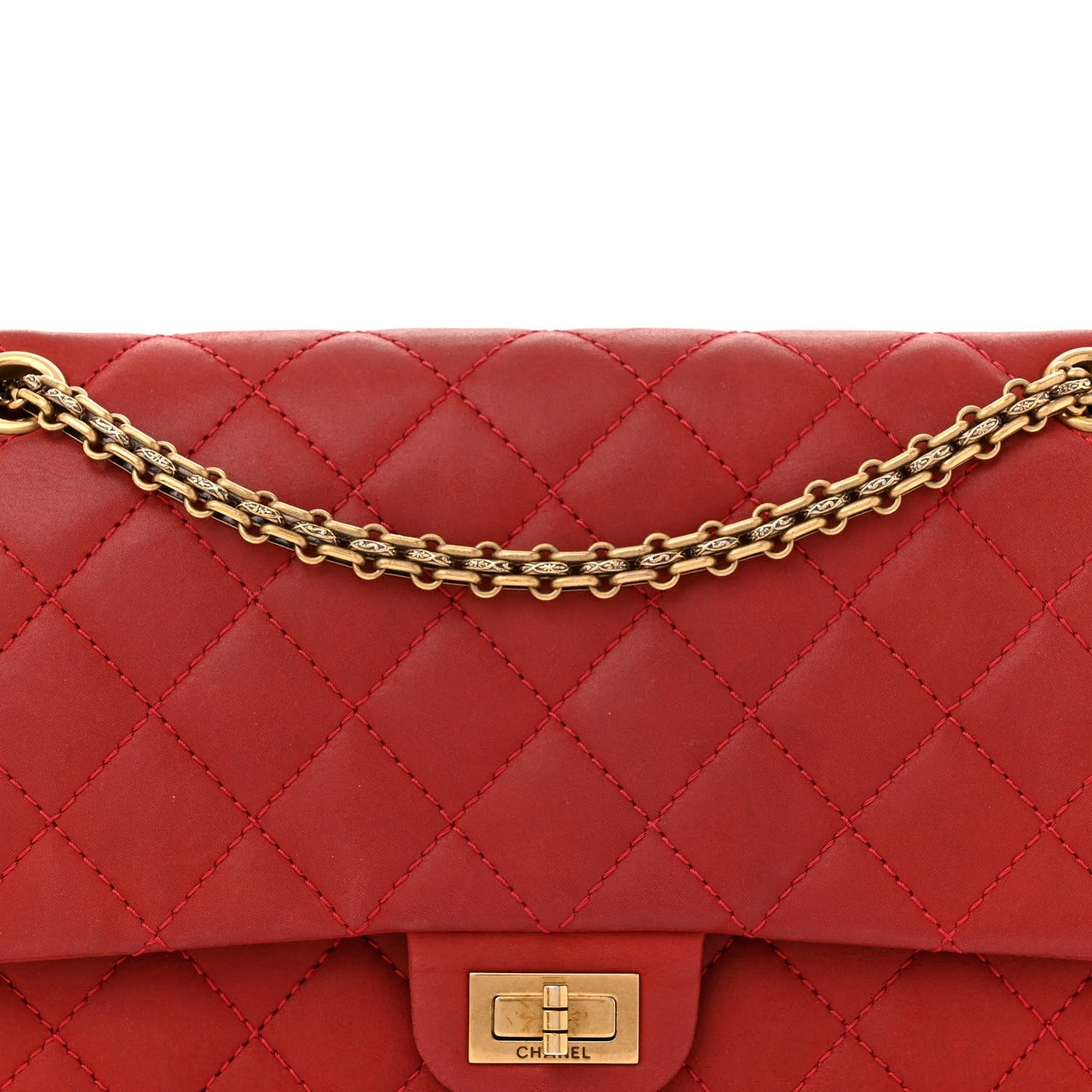 Iridescent Calfskin Quilted 2.55 Reissue 226 Flap Red