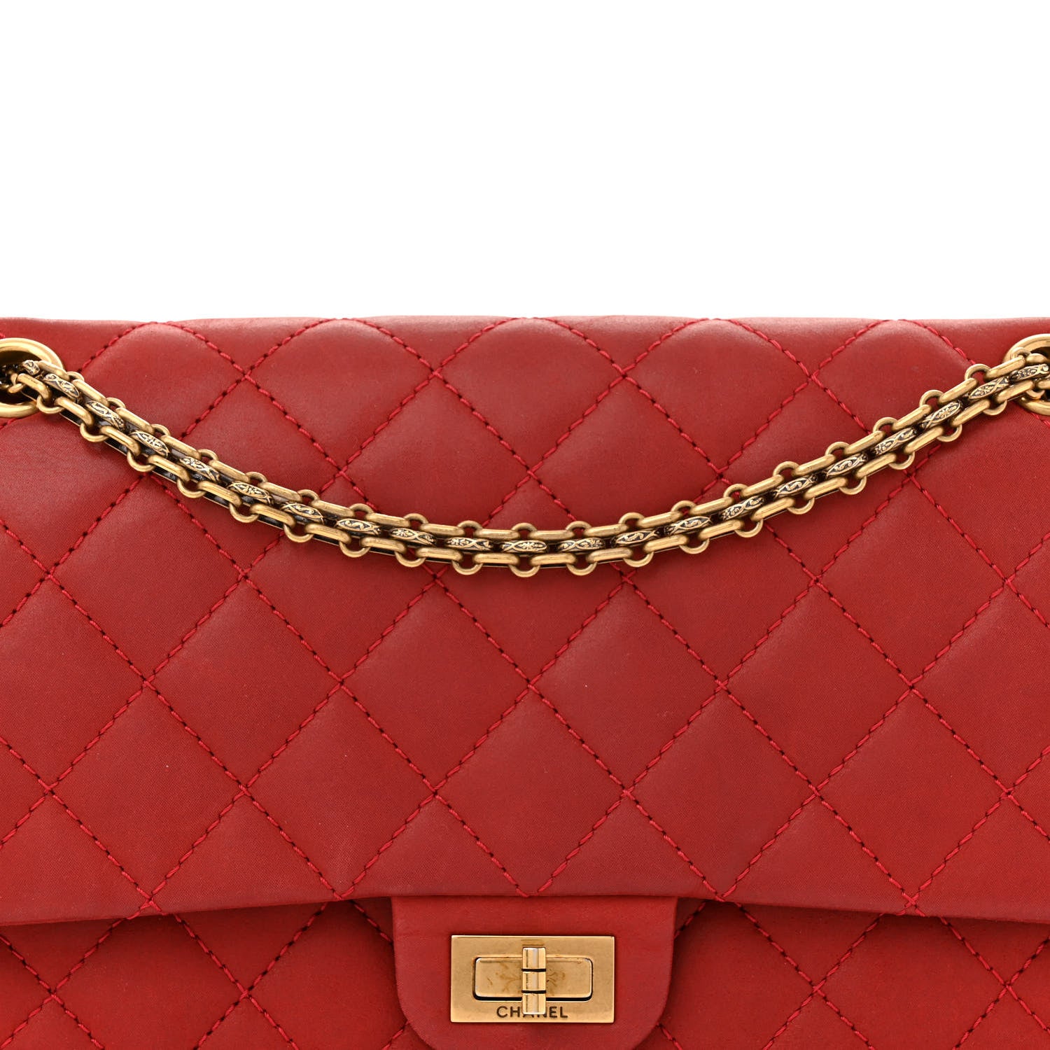 Chanel Iridescent Calfskin Quilted 2.55 Reissue 226 Flap Red 8 of 15