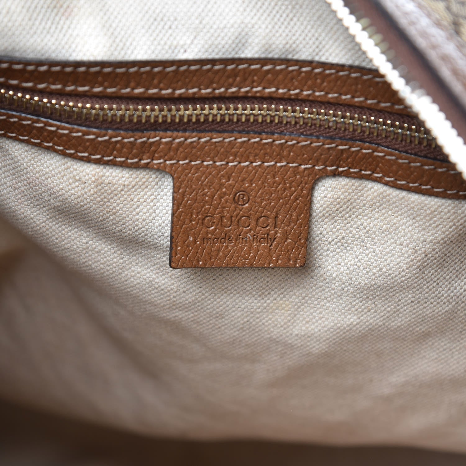 Gucci Monogram Textured Calfskin Large Bree Hobo Beige Ebony Nocciola 6 of 18