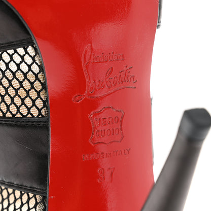 Christian Louboutin Mesh Calfskin Vizu 100 Ankle Boots 37 Black 6 of 8