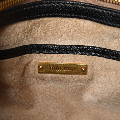 Miu Miu Goatskin Madras Shoulder Bag Nero Black 6 of 10