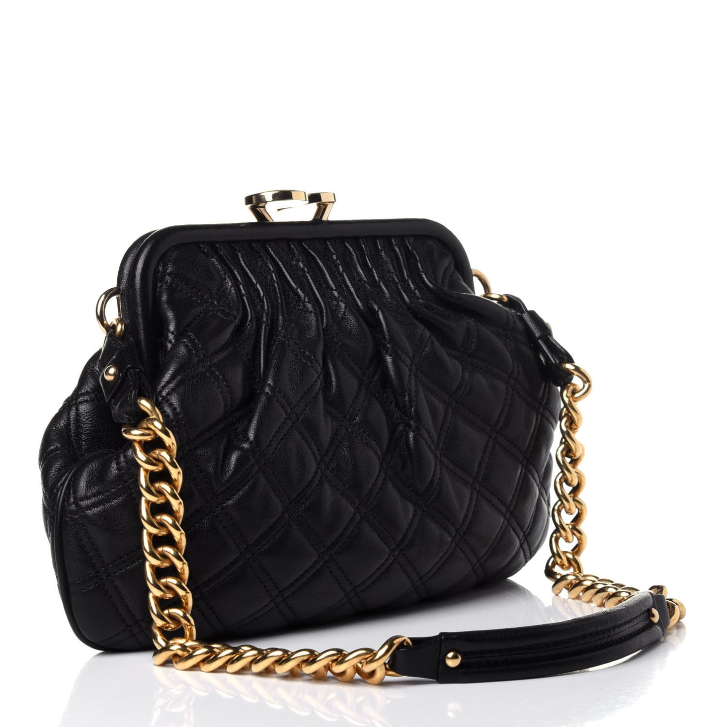 Calfskin Quilted Little Stam Black