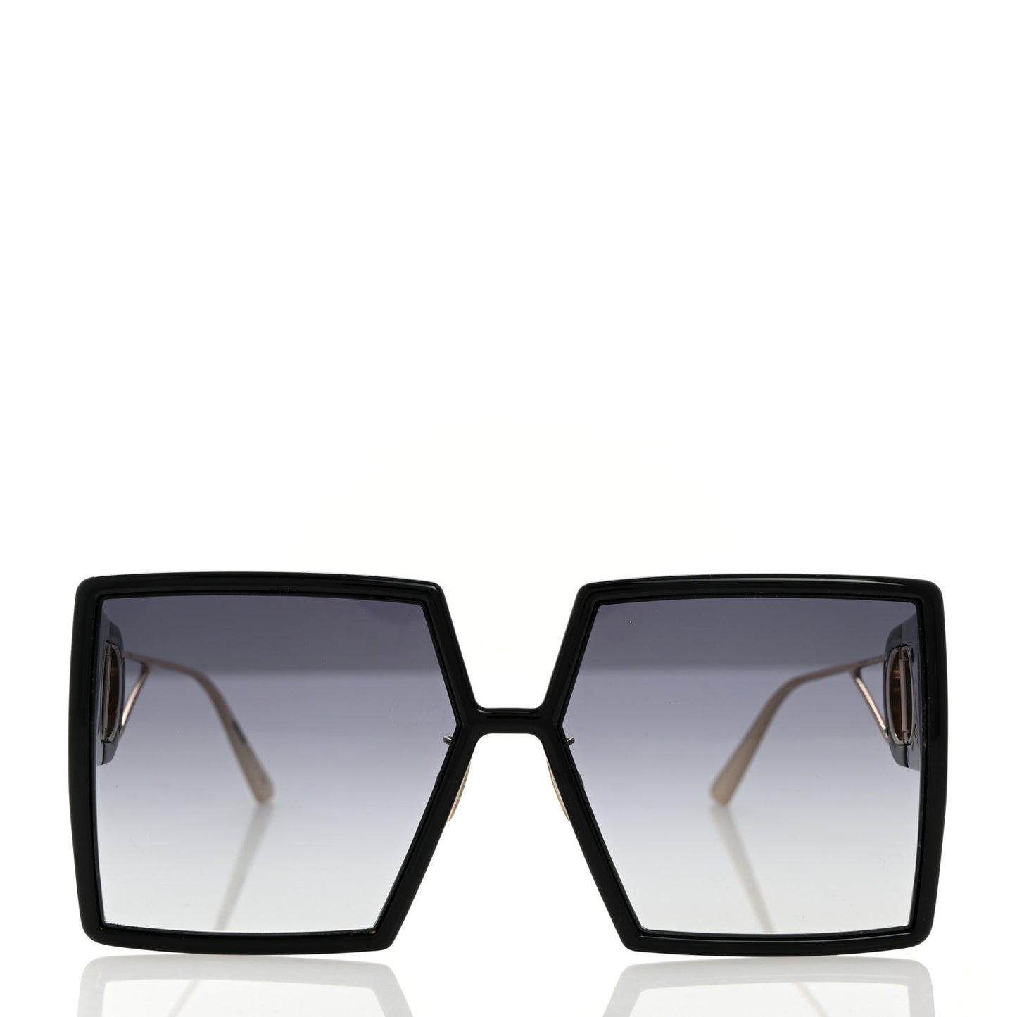 Acetate Square 30 Montaigne Sunglasses Black Gold