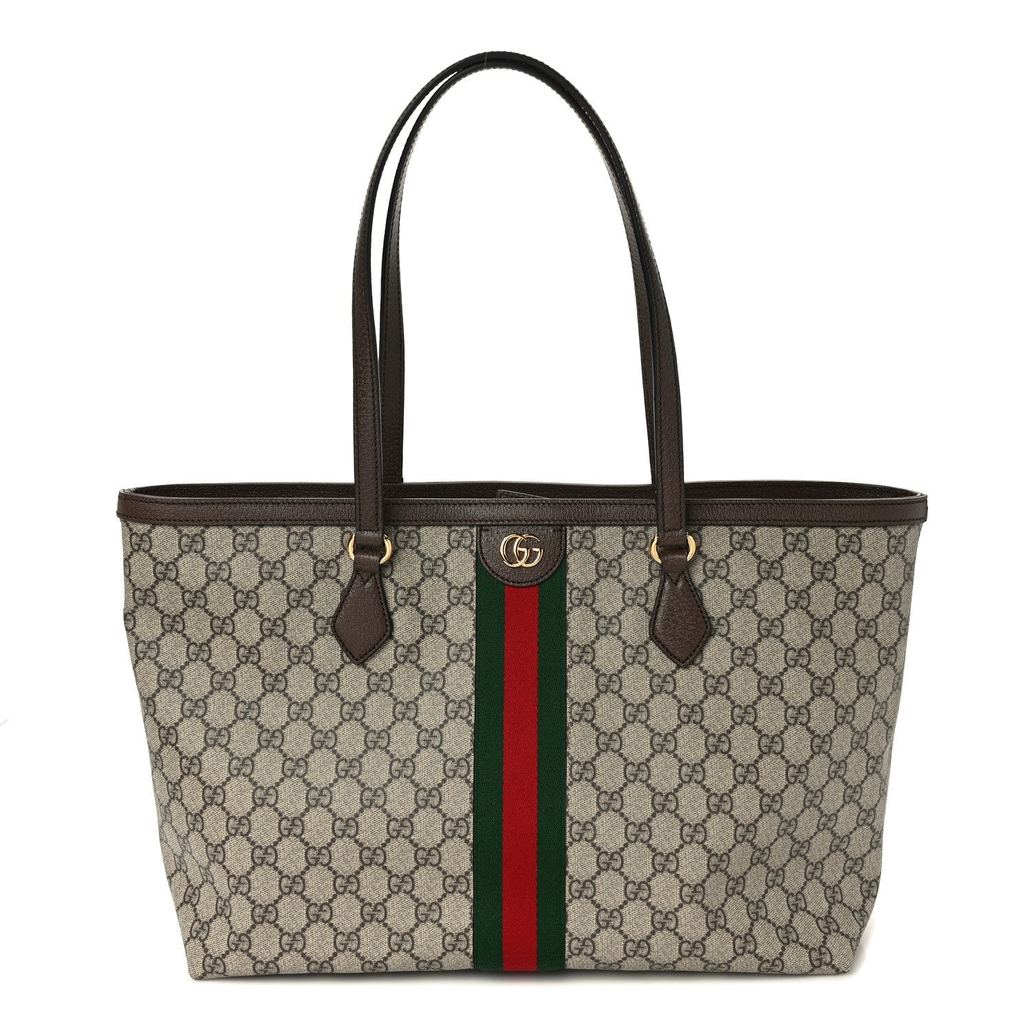 Gucci GG Supreme Monogram Medium Ophidia Shopping Tote Brown 1 of 8