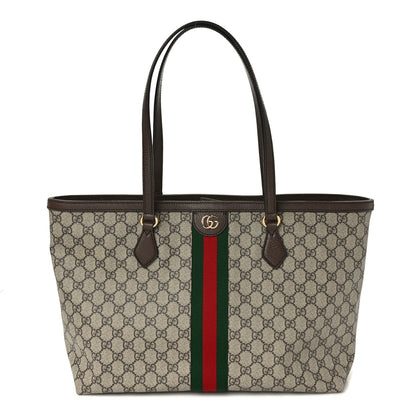 Gucci GG Supreme Monogram Medium Ophidia Shopping Tote Brown 1 of 8