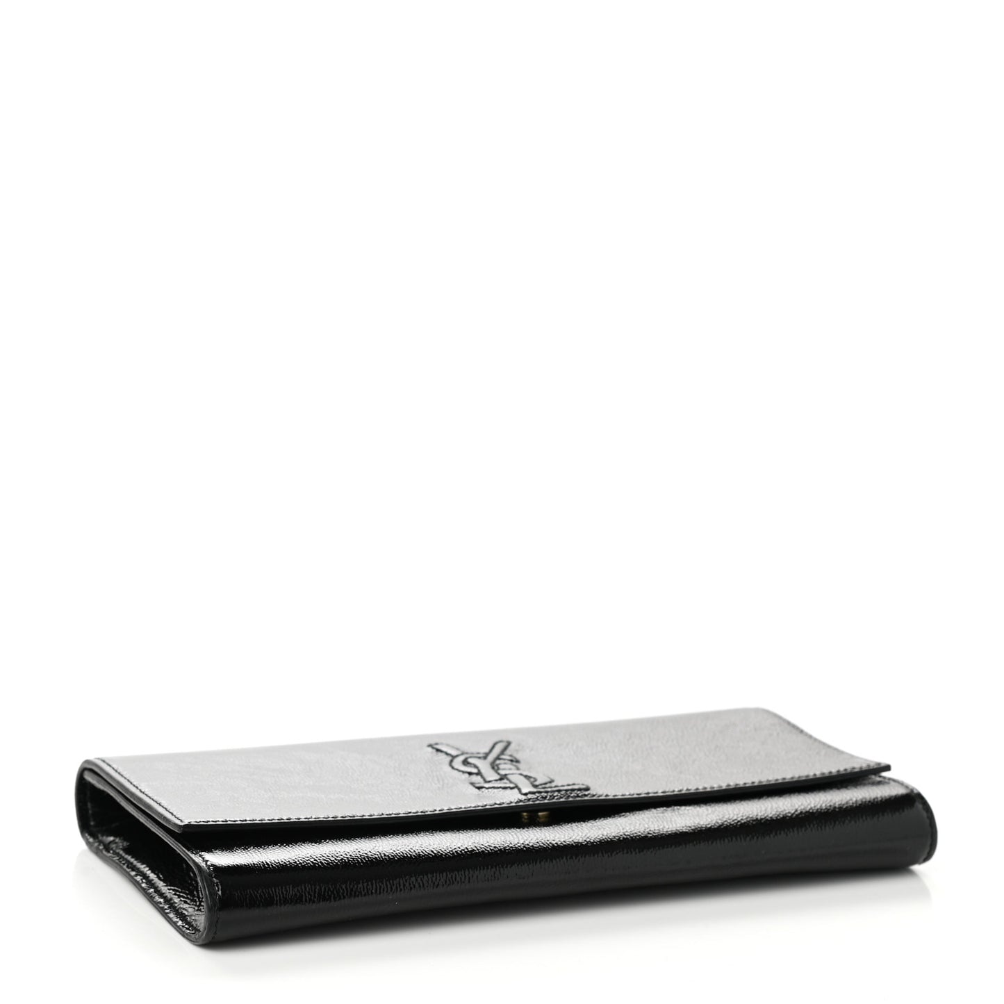 Textured Patent Monogram Large Belle De Jour Clutch Black