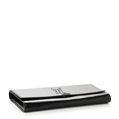 Saint Laurent Textured Patent Monogram Large Belle De Jour Clutch Black 4 of 6