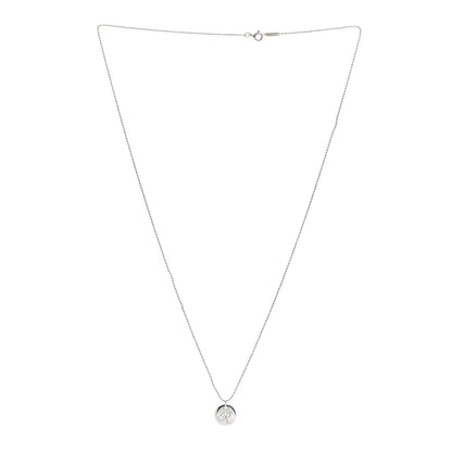 Tiffany Sterling Silver Letter R Round Pendant Beaded Chain Necklace 3 of 6