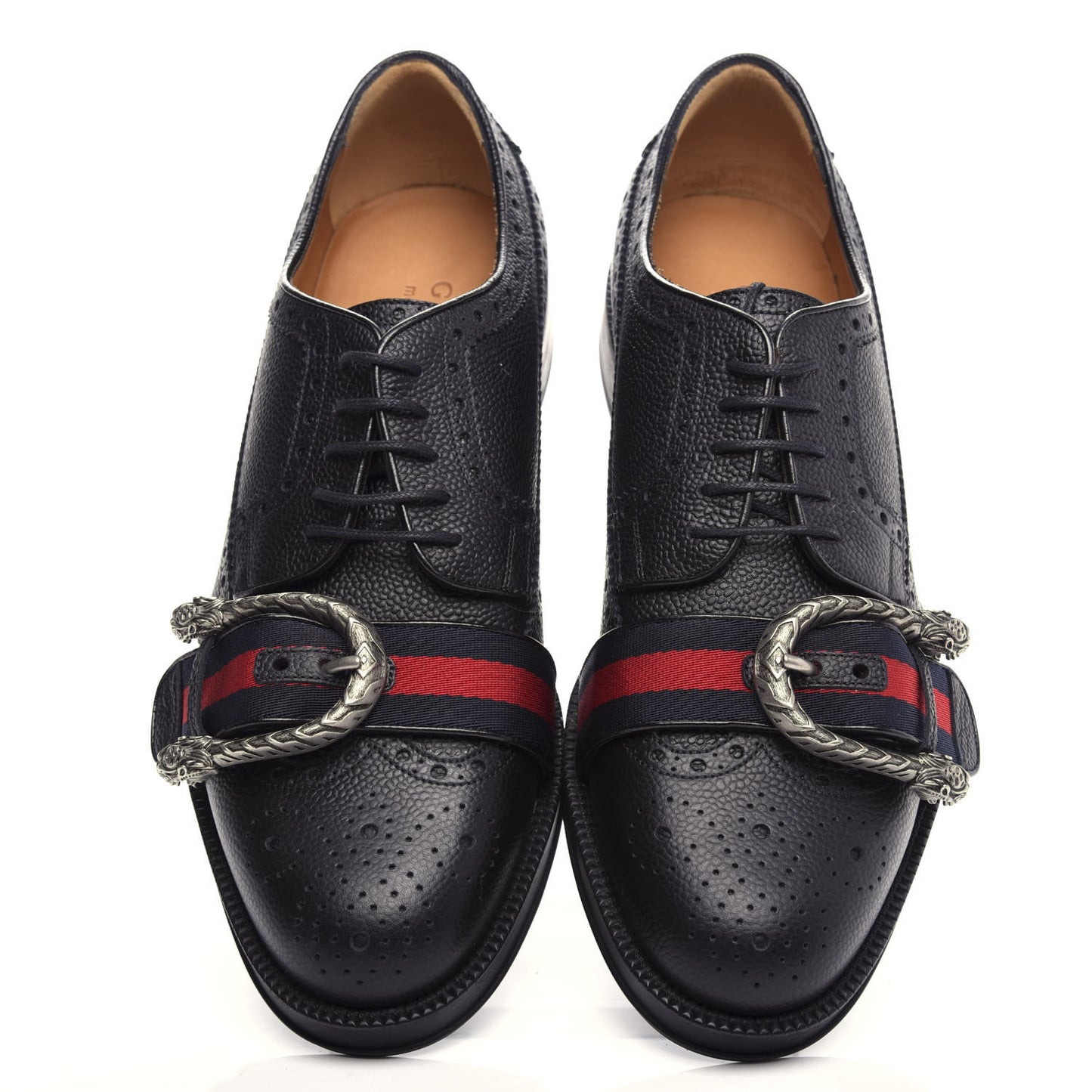 Calfskin Web Mens Queercore Brogue Derby Loafers 9 Black