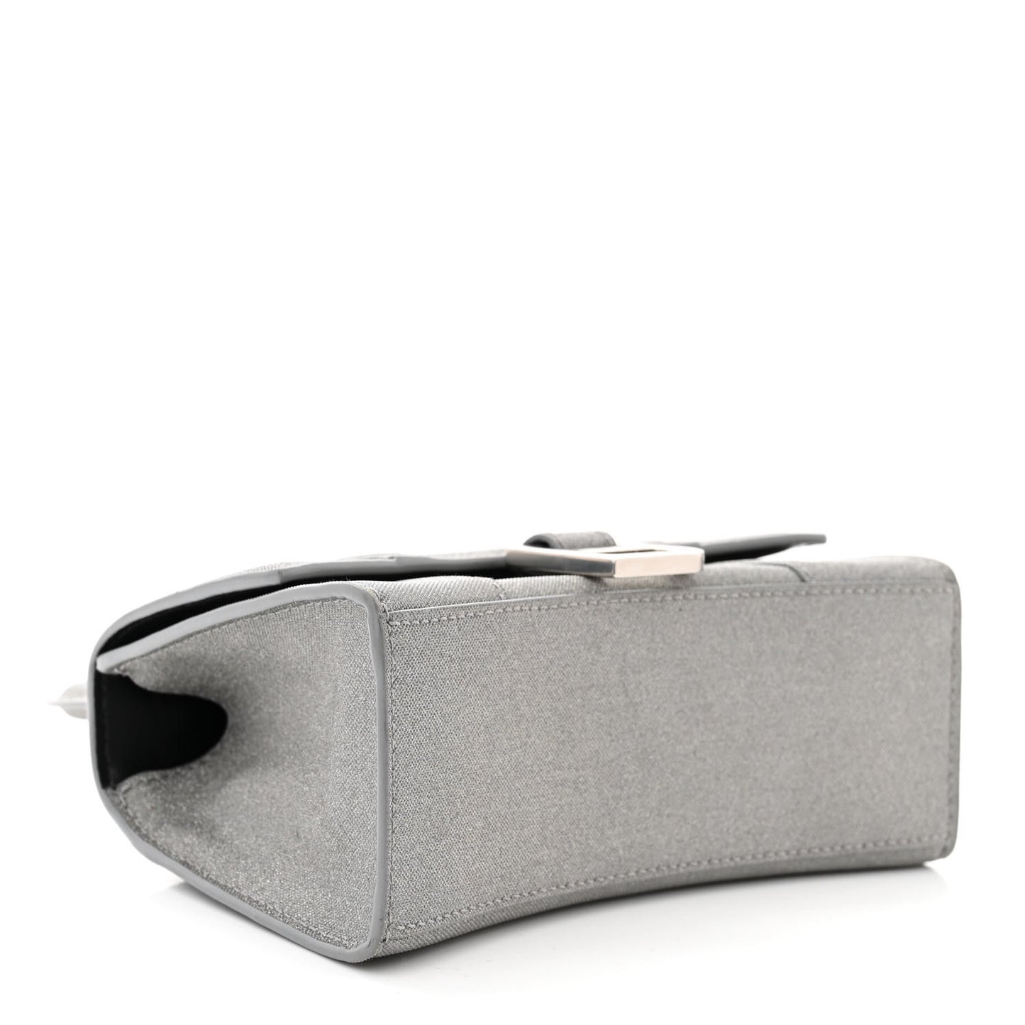 Sparkling Fabric Hourglass Top Handle Bag XS Silver